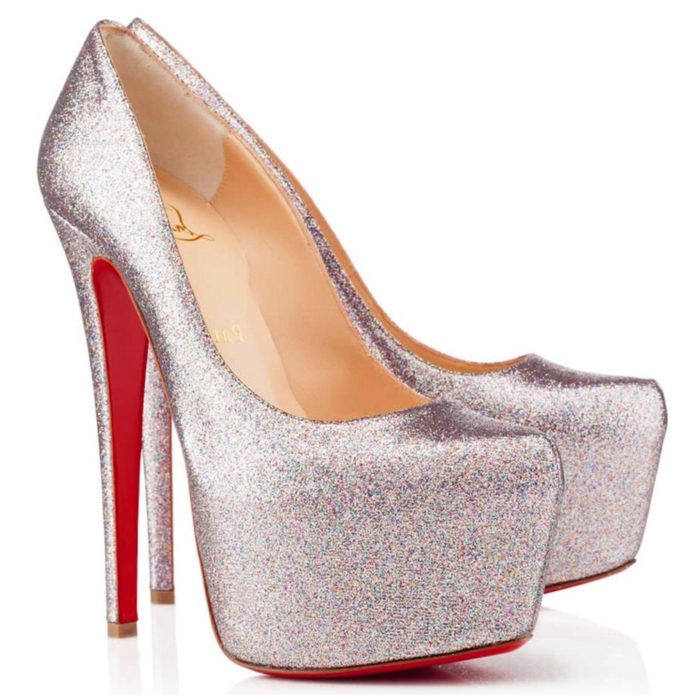 Christian Louboutin Glitter Daffodil Platform Pump